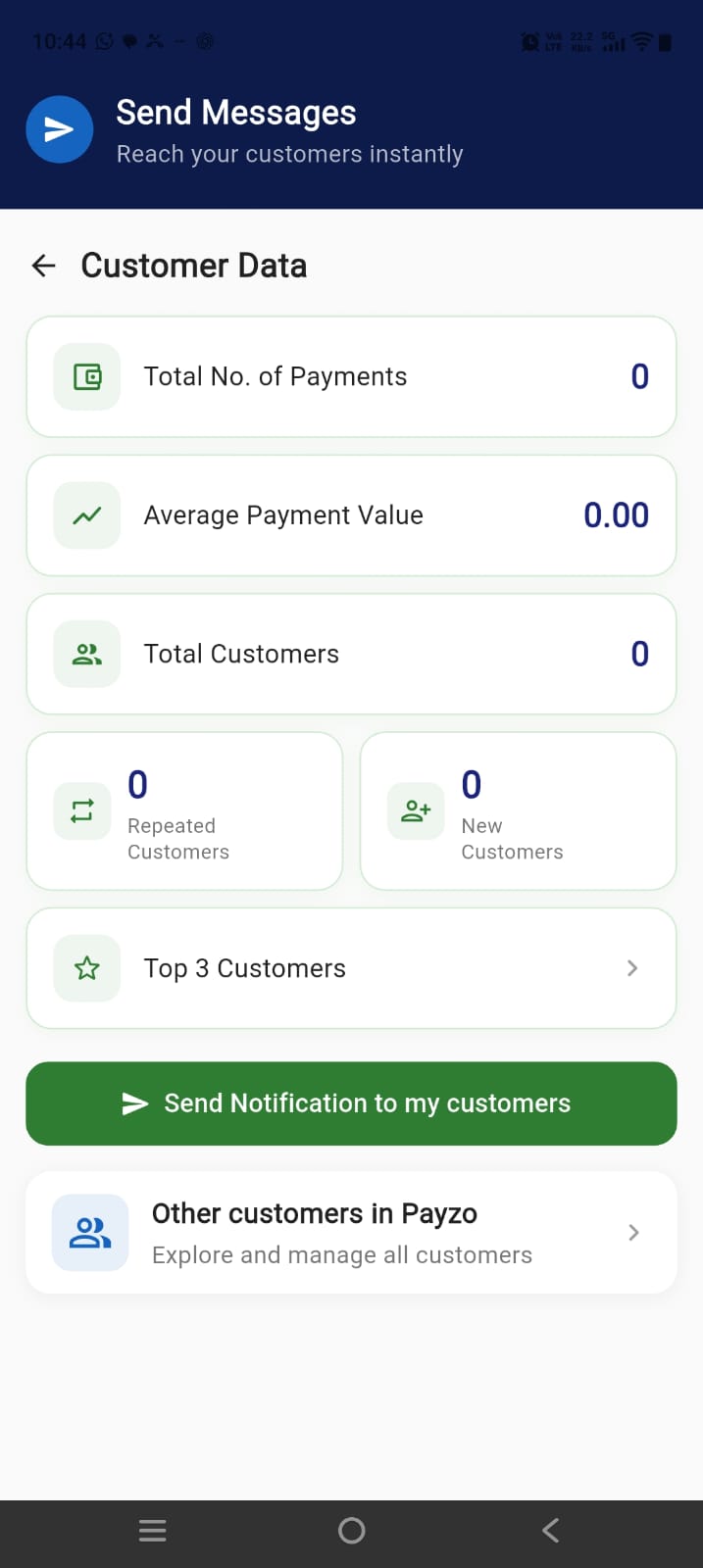 Payzo — send messages to your customers